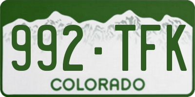 CO license plate 992TFK