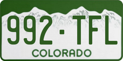 CO license plate 992TFL