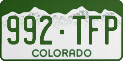 CO license plate 992TFP