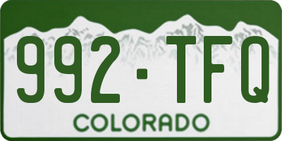 CO license plate 992TFQ