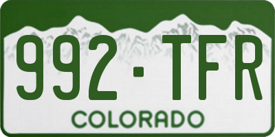 CO license plate 992TFR