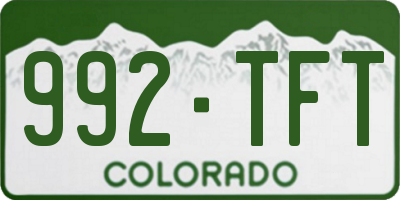 CO license plate 992TFT
