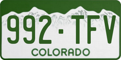 CO license plate 992TFV