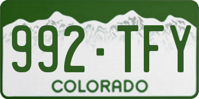 CO license plate 992TFY