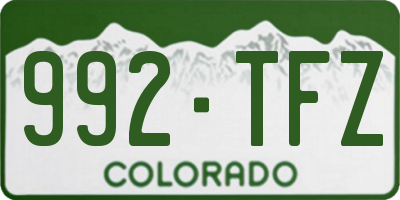 CO license plate 992TFZ