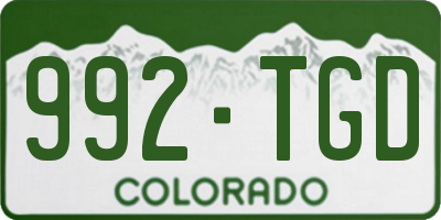 CO license plate 992TGD