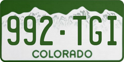 CO license plate 992TGI
