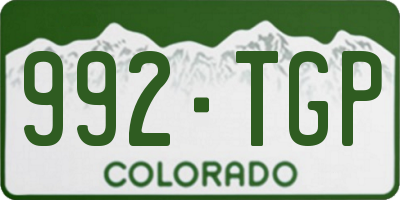 CO license plate 992TGP