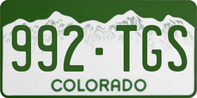 CO license plate 992TGS