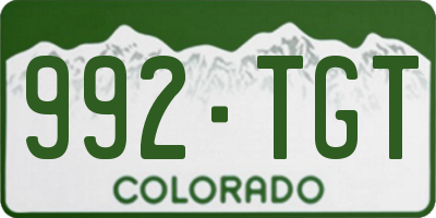 CO license plate 992TGT