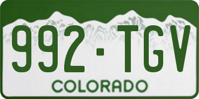 CO license plate 992TGV