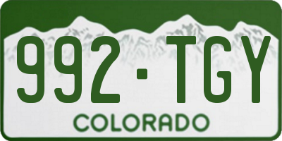 CO license plate 992TGY