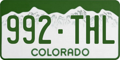 CO license plate 992THL