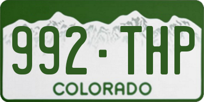 CO license plate 992THP
