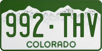 CO license plate 992THV