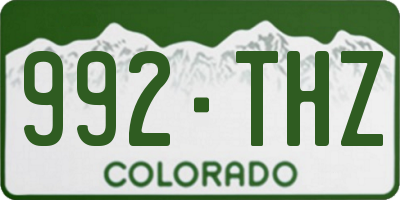CO license plate 992THZ