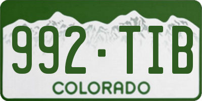 CO license plate 992TIB