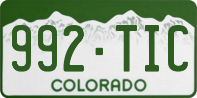 CO license plate 992TIC