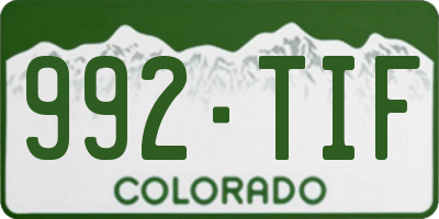 CO license plate 992TIF