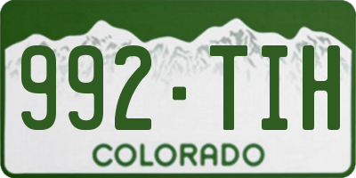 CO license plate 992TIH
