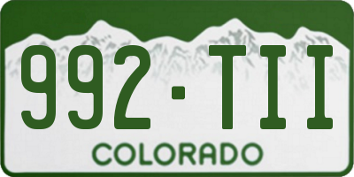 CO license plate 992TII