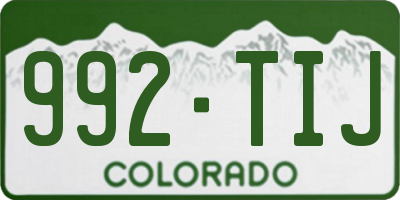 CO license plate 992TIJ