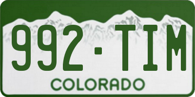 CO license plate 992TIM