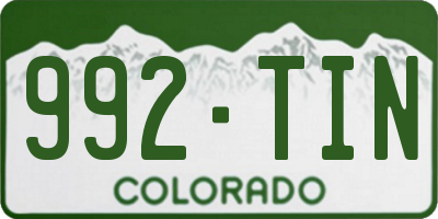 CO license plate 992TIN