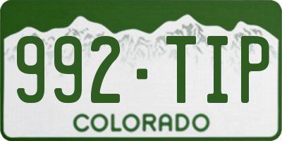 CO license plate 992TIP