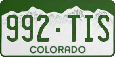 CO license plate 992TIS