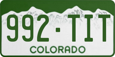 CO license plate 992TIT