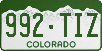CO license plate 992TIZ