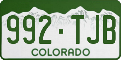 CO license plate 992TJB