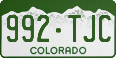 CO license plate 992TJC