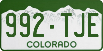 CO license plate 992TJE