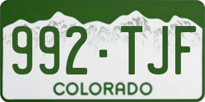 CO license plate 992TJF