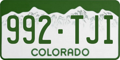 CO license plate 992TJI