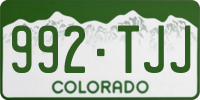 CO license plate 992TJJ