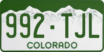 CO license plate 992TJL
