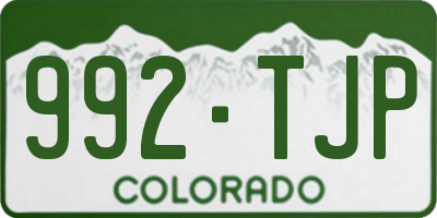 CO license plate 992TJP