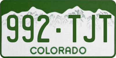 CO license plate 992TJT