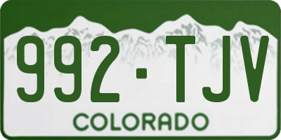 CO license plate 992TJV