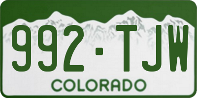 CO license plate 992TJW
