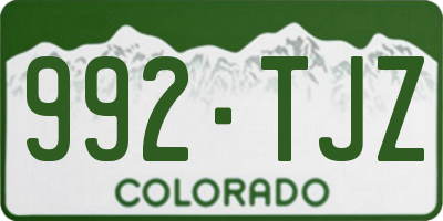CO license plate 992TJZ