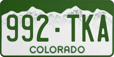 CO license plate 992TKA