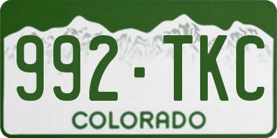 CO license plate 992TKC