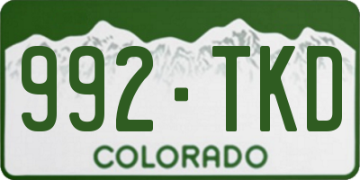 CO license plate 992TKD