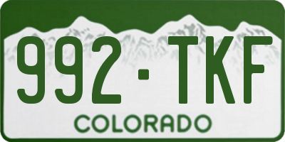 CO license plate 992TKF