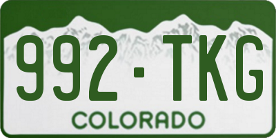 CO license plate 992TKG