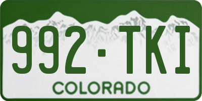 CO license plate 992TKI